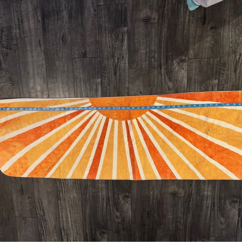 Orange and White Sunburst Tapestry